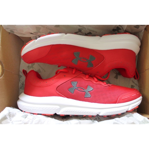 Men’s Under Armour Charged Assert 10 Sneakers Red Black Size 11 BNIB - Picture 3 of 10